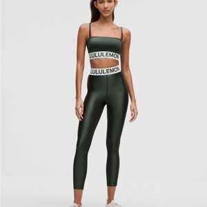 lululemon satin shine Rainforest Green/Sea Mist Leggings